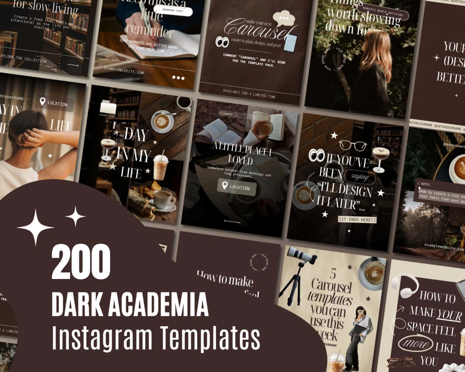 Dark Academia Instagram Post Templates