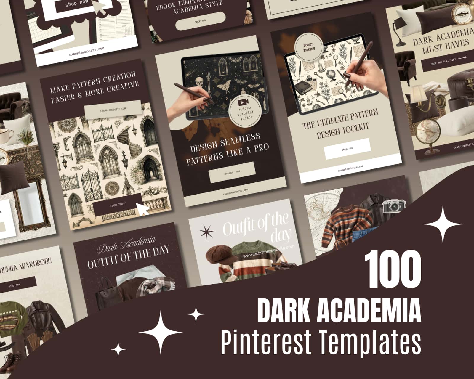 Pinterest Templates for Book Bloggers (Dark Academia)